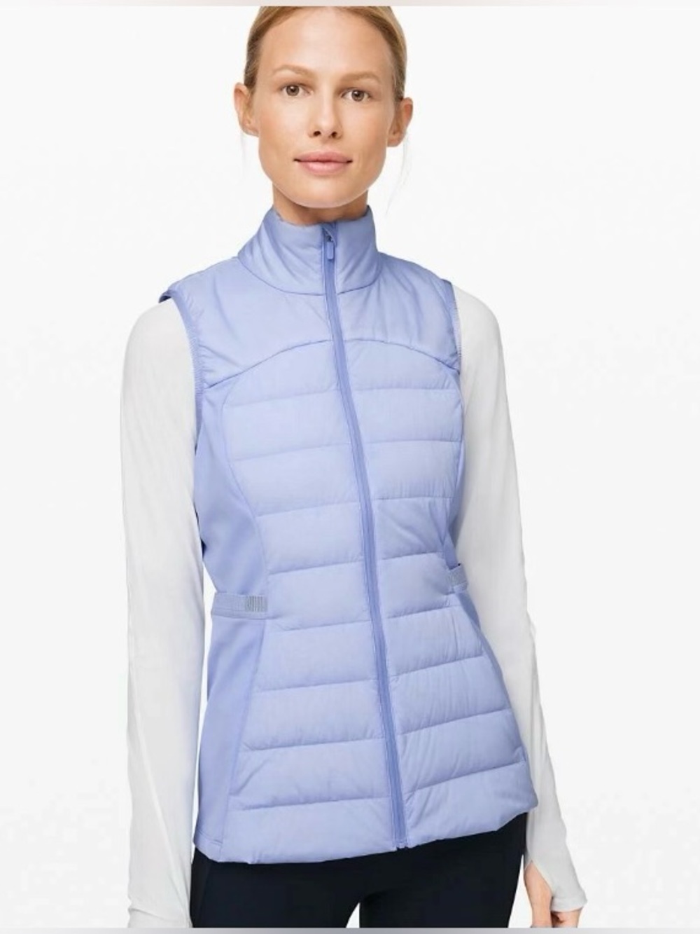 Lululemon 700 Goose Down for it all Vest lavender water resistant PrimaLoft sz 8